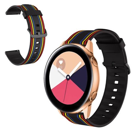 22mm Twill tone watch band for Samsung, Amazfit and Huawei watch - Black / Colorful