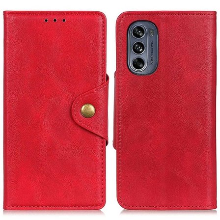 Alpha läder Motorola Moto G62 5G fodral - Röd