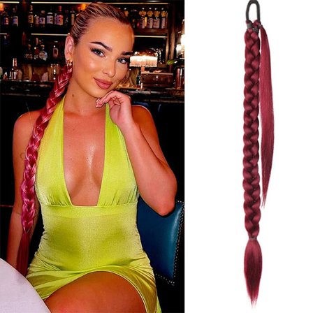 Pitkä punottu poninhäntäpidennys Mawei 8 8