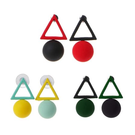 Trendy Geometrisk Trekant Runde Øreringe Smykker Personlighed Temperament Simple Ørestikker til Ven Glad Selfi