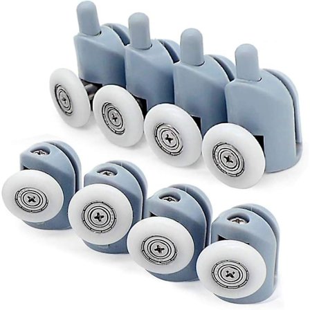 23Mm Skydedørsrulle, 8 Bruseværelsesdørsruller, Justerbar Dobbelt Rulle Rulle Hjul Løber