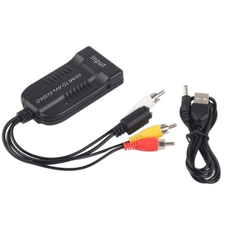 HDMI til AV CVBS S-Video Adapter Kompositt Video Lydkabel Konverter 1080P