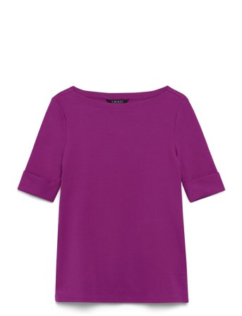 Lauren Ralph Lauren | Stretch Cotton Boatneck Tee | S