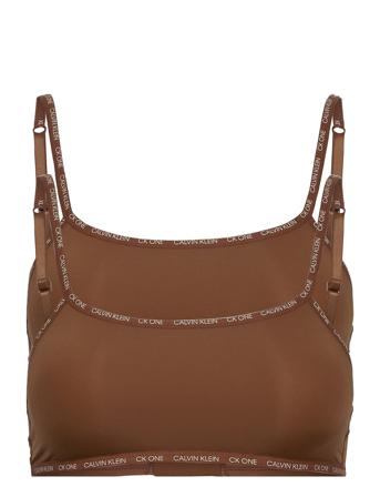 Unlined Bralette 2Pk Brown Calvin Klein