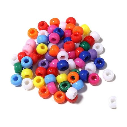 Kandi Perler i Bulk til DIY Håndværk Smykkefremstilling Kandi Armbånd 6x9mm Ca. 1800 Stk, Mørk Farve