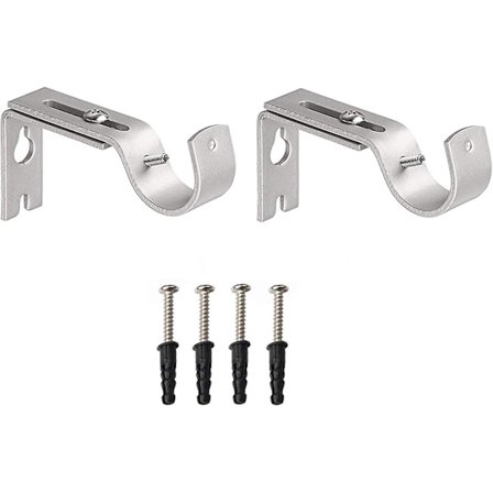 Et sæt med 2 Solid Metal Curtain Wall Stang Justerbare Vægbeslag - Curtain Wall Universal Bracket Roman Rod Bracket Justerbar Curtain Wall Rod Brac