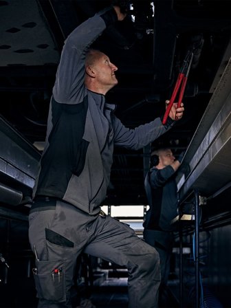 Fristads Herr Microfleece-jacka 4003 MFL, Grå/Svart