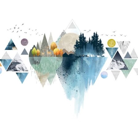 Mountain Wall Decal Geometriske Wall Stickers Arch Forest Wall