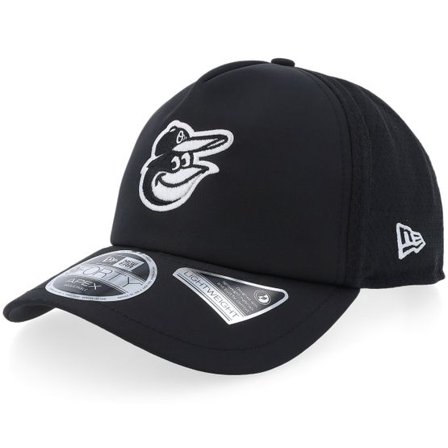 New Era - MLB Svart trucker Keps - Baltimore Orioles 9FORTY Black Mesh Apex A-Frame Trucker @ Hatstore