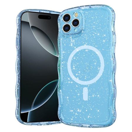 iPhone 16 Pro Max Wave Glitter MagSafe Magnetisk TPU Skal