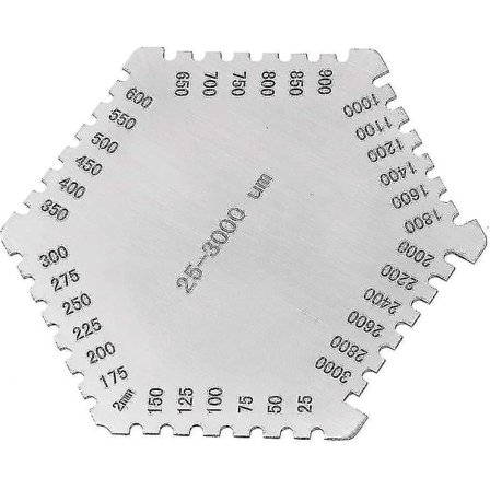 Tykkelsesmåler i rustfritt stål med høy nøyaktighet, 25-3000um skala