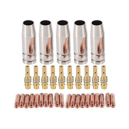 35 stk. 15AK sveisepistol forbruksmateriell 1,2 mm MIG-pistol gassdyse tipsholder for 15AK MIG-sveisepistol