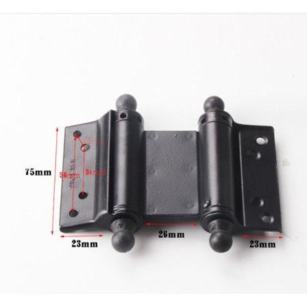 3 Tommer Sort Dobbelt Elastisk Fjeder Dørhængsel Rustfrit Stål Dør