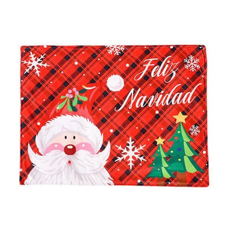 Punaiset ja vihreät ruudulliset joululiinat pöytäkoristeisiin - Talviset suorakulmaiset liinat