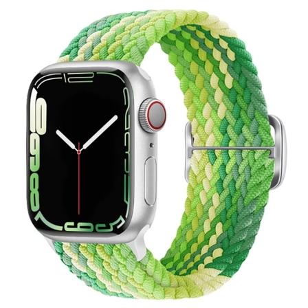 Flätad ögla för Apple watch Rem 44mm 40mm 45mm 41mm 42mm 38mm 49mm Elastiskt Solo armband iWatch series 7 se 3 6 Ultra 8 Band 7 neon lime