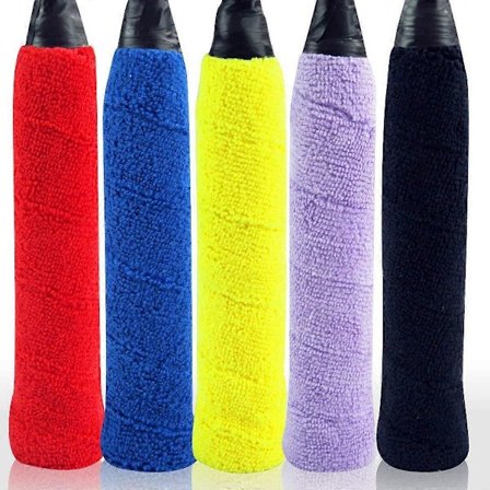 Svart bomulls håndkle grep Super absorberende håndkle Tennis Racket Overgrip Anti-Skli Sweatband Tape Racket Grip Pro Overgri