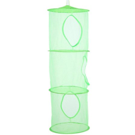 4-etagers opbevaringspose i mesh med hængende rum - Foldbar hængende mesh-kurv - Foldbar hængende opbevaring til plysbamser