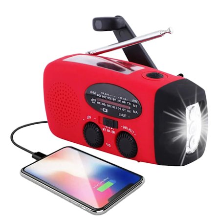 Multifunktionell Solar Hand Crank Radio FM AM WB NOAA Väder Radio 2000mAh USB Laddning Nödläge LED Ficklampa