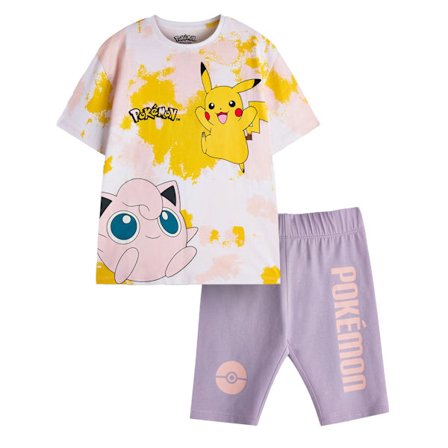 Pokemon Flickor Pikachu Tie Dye T-Shirt & Shorts Set 9-10 År M