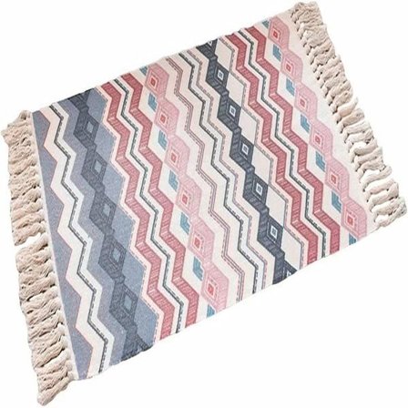 Puuvillamatto hapsuilla, pestävä sisä-/ulkokäyttöön tarkoitettu matto