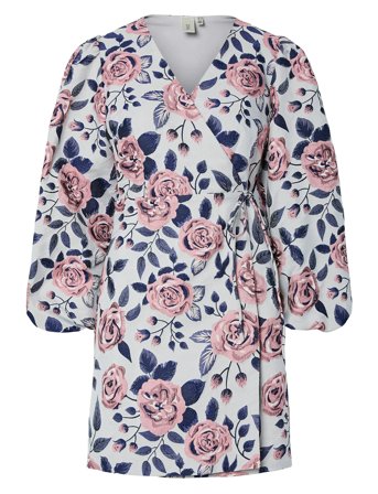 Yaskelly 7/8 Wrap Dress - D2D Lyhyt Mekko Pink YAS