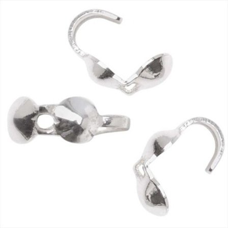 100 st Silverpläterade knutgömmor 8x4 mm.