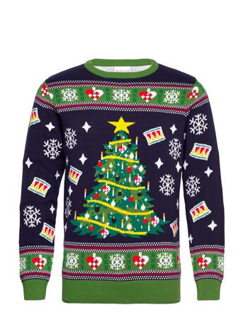 Christmas Tree Jumper Strikkegenser M. Rund Krage Multi/mønstret Christmas Sweats