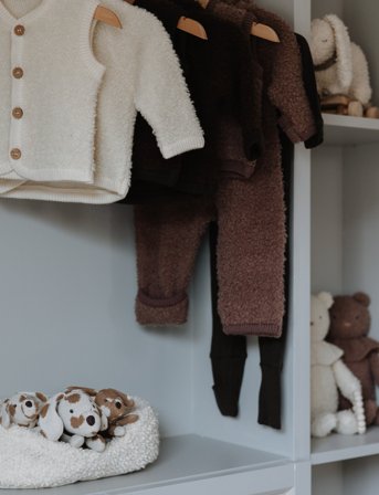 Smallstuff Vest Bouclé Merino Wool W. Buttons - Cream - 56-62