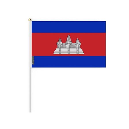 Flag - Cambodja - Mini - 20 x 30 cm - Polyester - Let og robust