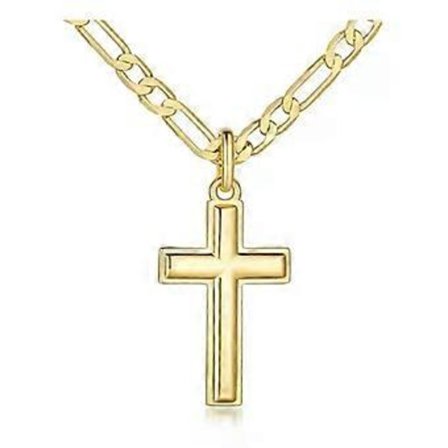 14K guld korshalsband för män, födelsedagspresent, längd 61 cm