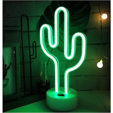 1 st Kaktuslampor Neon Skyltar LED Kaktus Neonlampor Natt