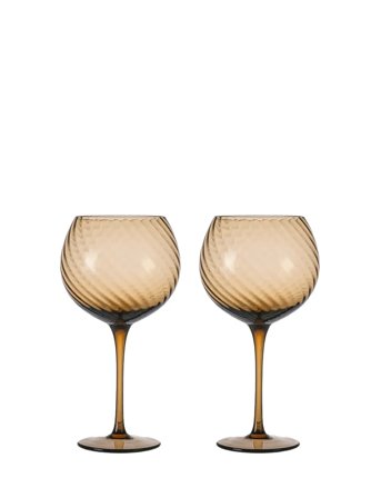 Byon Wine Glass Opacity 2Pcs/Set - Brown - ONE SIZE