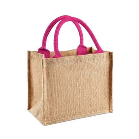 Westford Mill Jute Mini Gavepose (6 liter) One Size Naturlig/Fuchsia
