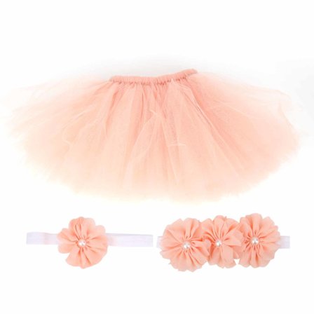 Nyfödd kjol pannband lindad bröst set nyfödd fotografering kjol klänning rekvisita ljusrosa 100 dagar baby