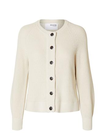 Slflola Ls Knit Cardigan Cream Selected Femme