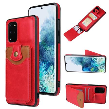 Skal med Kortfack - Samsung Galaxy S20 Plus Röd