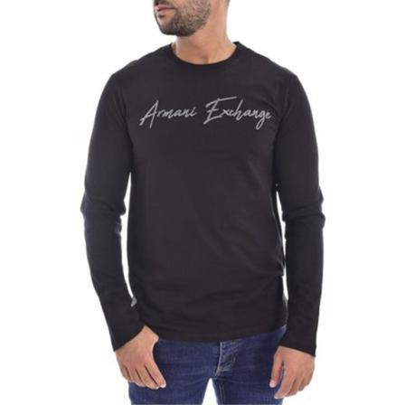Armani Exchange Long Sleeve Tops Sort, Herre
