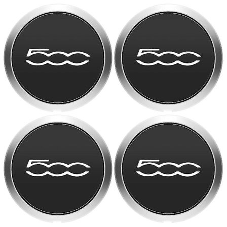 4 kpl 133 mm keskiöhattua Fiat 500 -vanteille, keskiöhattujen sarja 68078419AC 68078421AC pölysuoja hopea 51884863