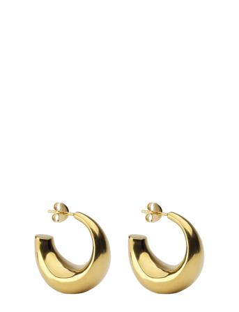 Bolded Earring Gold Accessories Jewellery Earrings Hoops Guld Syster P