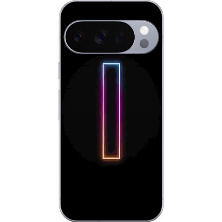 Kompatibel Mobilcover til Google Google Pixel 10 Pro XL Minimalistisk neonbogstav I i regnbuefarver mod mørk baggrund