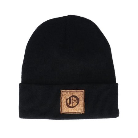 Kiddo Cap - Svart cuff Beanie - Kids O Letter Patch Black Cuff @ Hatstore