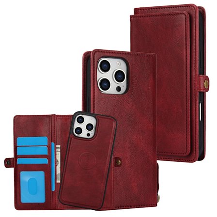 iPhone 16 Pro - Praktiskt Robust 2-1 Plånboksfodral