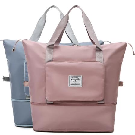 Sammenfoldelig Stor Kapacitet Opbevaring Foldetaske Rejsetasker pink 41*22*40cm