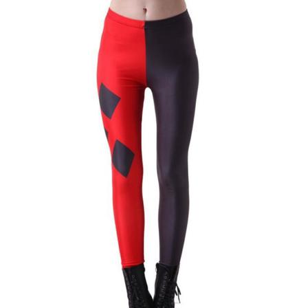 Svart Röda Harley Quinn Leggings Black L