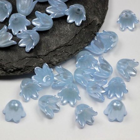 200st Imitation Pearls Star Heart Beads BLÅ BLÅ