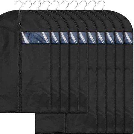 10 kpl vaatesuojia, vaatteiden säilytyspussi, 60CM*100CM,60CM*120CM, suojavaatepussi, vetoketjullinen vaatepussi, vaatesuoja, musta