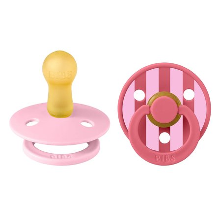 BIBS Studio Colour Block Sut Latex 2-pak Baby Pink Coral Str. 2, Børn & Forældre, Sutter, Latexsutter