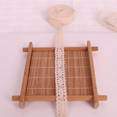 Bomull Blondekant Heklet blondebånd IVORY3 IVORY3