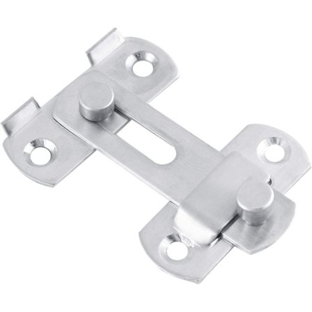 Låse til skydedøre i rustfrit stål, skydedørsbolt, dørgreb, haspelås til vindueskab, tilbehør til prøverum (1 stk., sølv)