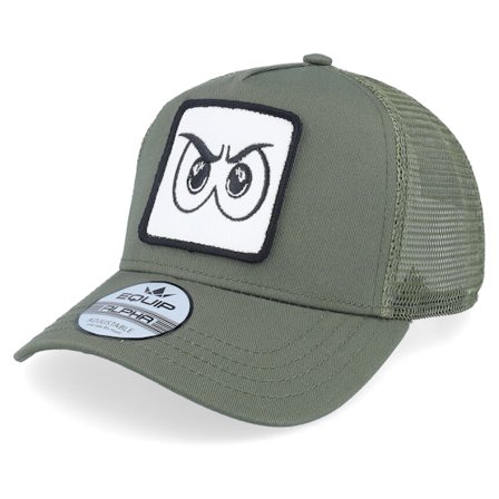 Iconic - Verde trucker Gorra - Angry Eyes Patch Olive Trucker @ Hatstore